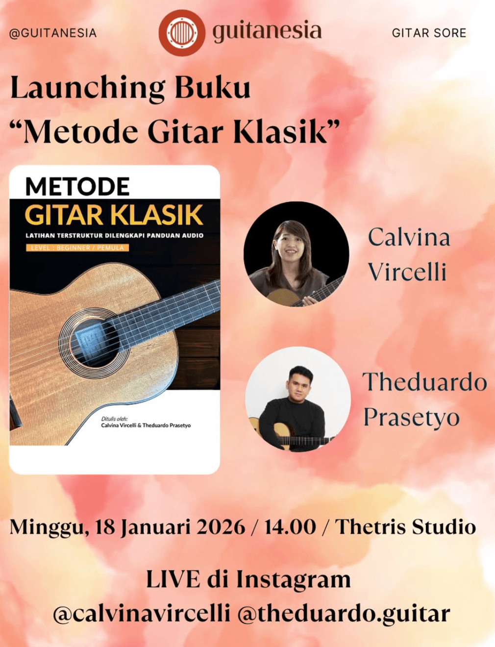 Launching Buku "Metode Gitar Klasik untuk Pemula" dengan Calvina Vircelli